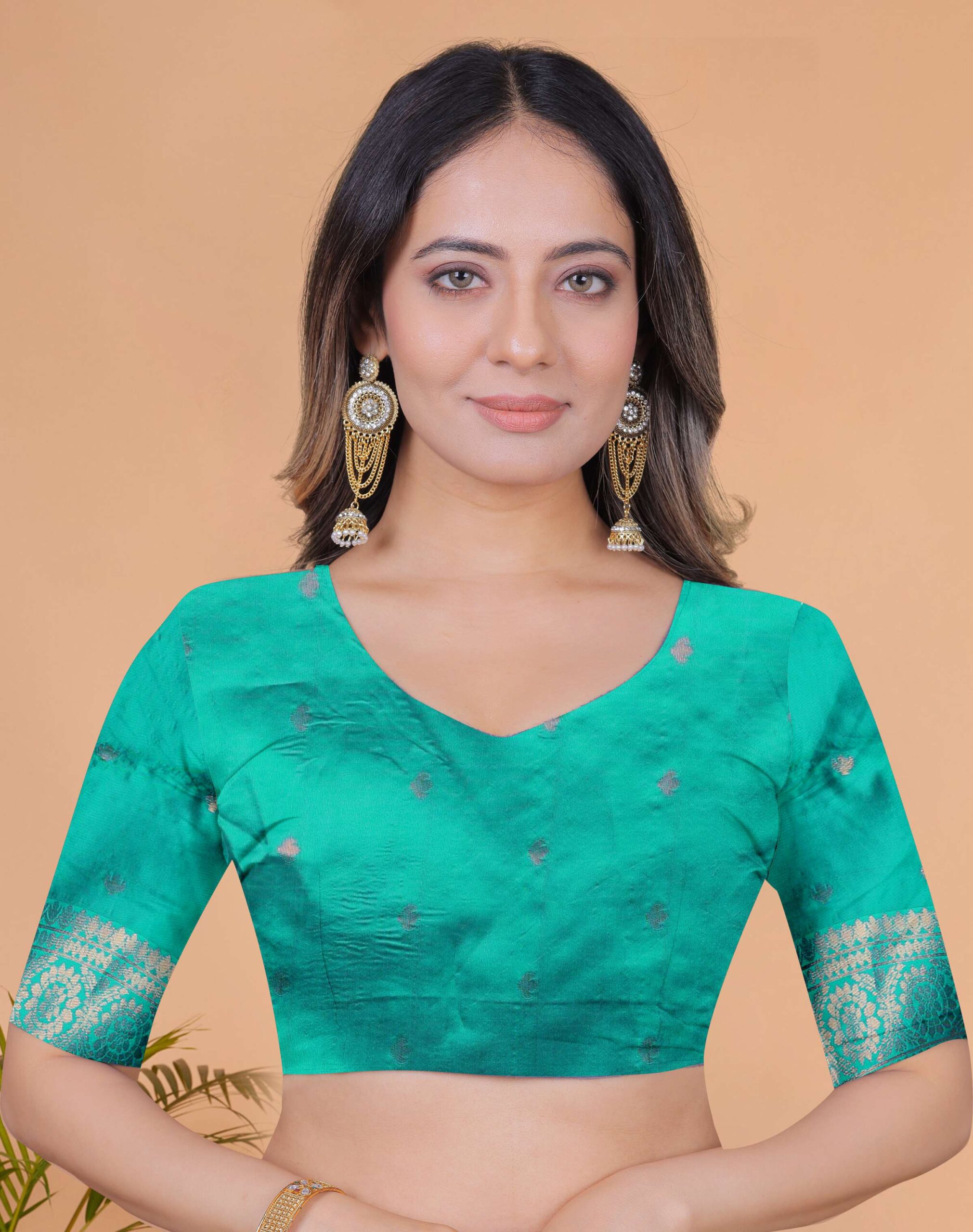 Mint Royale Banarasi Silk Saree in Silvery Grey & Mint Green with Floral Zari Work | Wedding, Day Functions & Festive Wear - Image 5